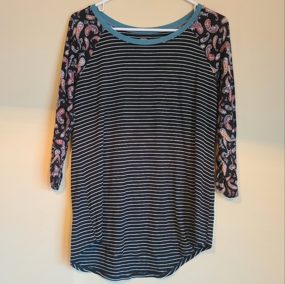 Maurices Half Length Sleeve Stripped Shirt